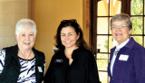 Left to right: Genny Bunker, Pathfinders secretary/treasurer; Julie Willis, host from Meridian Bank; and Nan Lippold, Pathfinders president.