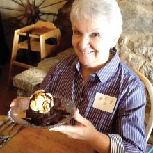 Barbara Runner and dessert at Lazy Heart Grill.