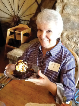 Barbara Runner and dessert at Lazy Heart Grill.