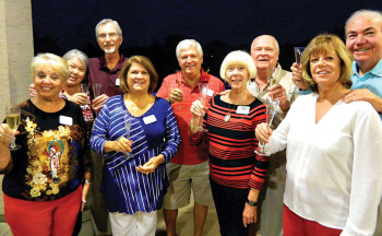 Left to right: Pam Kanawyer, Judy Klenz, Bob Klenz, Cindy Brekke, Dale Brekke, Beverlee Deardorff, Frank Deardorff, Linda Truitt and Bob Horton. Photo by Tom Kanawyer.