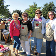 The After Schooler’s garage sale members, left to right: Carol Foley, Darla Chupp, Robbie Waits and Helen Adamson.