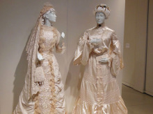 Left to right: 1874 and 1900 wedding gowns.