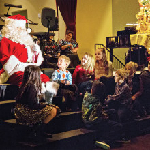 Santa and Robson grandchildren at the Christmas at the Ranch Concert. Photo by Randy Hatcher.