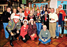 Tim Trawick, back row, joined members of the RR Pickleball Club in a holiday celebration at the Horny Toad Café.