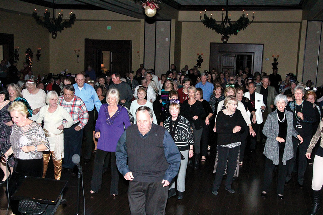 Robson residents on the dance floor at the New Year’s Eve party.
