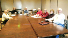 Finance Committee members, left to right: Jeanne Barger, Ed Bailey, Tom Pryor, Larry Turner, Chair Jeff Miller, Vice-Chair Gary Koenig, Lori Williams and Kevin Andrews