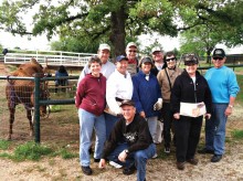 KCRR One Day volunteers, back row: Scott Baker, Bruce Walker and Jim GalBraith; front row: Vicki Baker, Alice Wright, Paula Bone, Barbara Anderson, Maureen Lehrer and Jerry Waynant; kneeling: Bill Wright