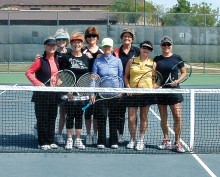 Pictured during a match in April, left to right: Linda Grandfield, Joyce Kain, Captain Catherine Bass, Pat Weber, Co-captain Dee Dale, Elaine Barnett, Marcia Harnly and Patrice Forsyth. Not pictured are team members Elizabeth Tesoriero, Sandy DeVincenzo, Paula Hemingway and Doris Wilson.