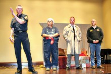 Fire Chief Robin Paulsgrove with Chris Johnson, Bert Witherspoon and Captain Charles Schenck