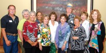 Newly elected Board, left to right. First row: Susan Hebert, Bert Zeitlin, Peggy Crandell, Pat Thompson, Joyce Frey; second row: Dave Parker, Sherry Light, Maitland Dade, Phyllis Ayers, Edward Barnett, Jan Wallace. Gayle Coe was absent from the photo.