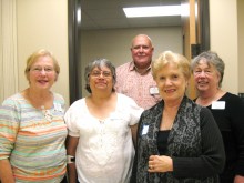 Left to right: Kathy Sapp, co-president; Mary Goodpaster and John Goodpaster, presidents for the following year; Irene Manning, secretary and Dorothy Hogan, co-president