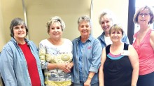 Instructor and table teachers for the July meeting, left to right: Judy Loomis, Linda Stuart, Lynne McKeown, Deb Harwell, Carol Cieslik and Karen McDaniels