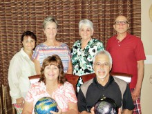 Robson Rollers Bowling 2015-2016 Officers, seated: Sheila Van Pelt, President; Ken Gantos, Vice President; standing: league officers Susie Close, Diane Bent, Carol Walker and George Weber. Not pictured is Rich Fitzgerald.