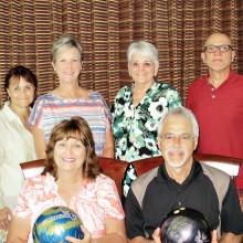 Robson Rollers Bowling 2015-2016 Officers, seated: Sheila Van Pelt, President; Ken Gantos, Vice President; standing: league officers Susie Close, Diane Bent, Carol Walker and George Weber. Not pictured is Rich Fitzgerald.