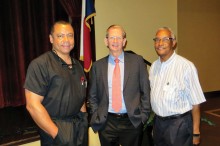 Dr. Daniel Caldwell and Dr. Michael Spivey, speakers, and Rev. Dr. Gerald Jones, moderator