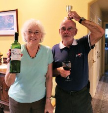The winning wine was brought by John and Paula Saunders.