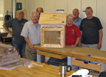 United Way Group, front: Mark Musgrove, JoAnn Bostwick and Frank Hunter; back: Tom Holland, Leonard Becker and Boyce Irwin