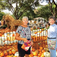 Susan Hebert and Vicki Baker welcome the change of seasons and autumn at the Dallas Arboretum.