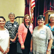 New members, left to right: Nancy Tastle, Ginger Mathis, Diane Jehant, Susan Schlueter and Jean White