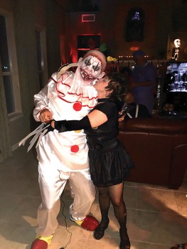Scariest: Krispy the Clown, Steve Melo pictured with Miss Scissorhands, Marilyn Melo