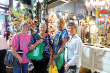 Exploring the ultimate flea market: Nancy Burns, Susan Hebert, Lois Reinhardt and Vicki