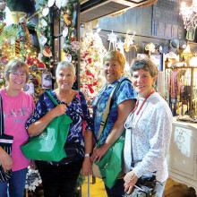 Exploring the ultimate flea market: Nancy Burns, Susan Hebert, Lois Reinhardt and Vicki