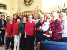 Forever Young Birthday Babes celebrated Christmas with a luncheon at the home of Carol Babcock. Pictured are front row: Sarah Ray, Ryoko Stevlingson, Linda Farmer, Doreen Greenhalgh, Judy Cromer, Gabie Bull, Sarah Ettredge and Carole Babcock; back row: Donna Chabot, Cindy Bass, Sallye Ortiz, Sonja Reed, Vickie Moses, Mala Bowdouris and Donna Phillips