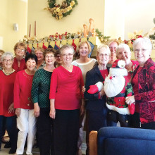 Forever Young Birthday Babes celebrated Christmas with a luncheon at the home of Carol Babcock. Pictured are front row: Sarah Ray, Ryoko Stevlingson, Linda Farmer, Doreen Greenhalgh, Judy Cromer, Gabie Bull, Sarah Ettredge and Carole Babcock; back row: Donna Chabot, Cindy Bass, Sallye Ortiz, Sonja Reed, Vickie Moses, Mala Bowdouris and Donna Phillips