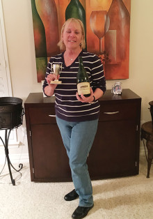 Susan Miloser brought the winning wine.