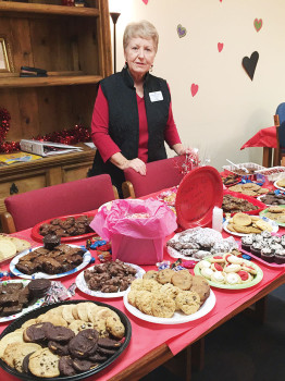 Pat Hamblin, President of After Schoolers, is pictured with Sweets for The Sweet at Borman Elemtary School.