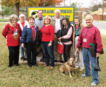 A few of the many volunteers at Borman Elementary including Cody the dog.