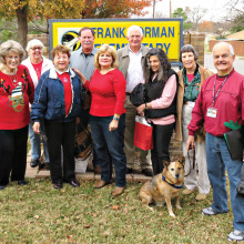 A few of the many volunteers at Borman Elementary including Cody the dog.