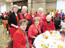 Left to right, first row: Jennifer Rahn, Sally Ryerson and Glenda Brown; second row: Rosemary Weinstein, Nanci Zipes, Bert Zeitlin and Ilene Schlesinger