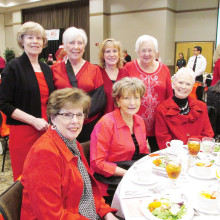 Left to right, first row: Jennifer Rahn, Sally Ryerson and Glenda Brown; second row: Rosemary Weinstein, Nanci Zipes, Bert Zeitlin and Ilene Schlesinger