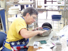 Jackie Graham creates a unique bowl.