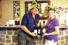 Vicki and Scott Baker treat the Wine Knots to Louisiana wines.