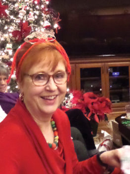 Janet McKenzie Marx at the Pottery Club Christmas party