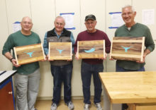 Inlay class members, left to right: Ken Arthur, Dick Remski, Bob Brannon and Larry Balich