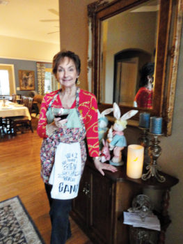 Peggy Crandell greeted her guests in style.