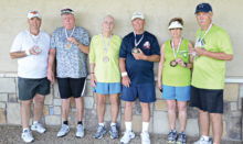 Division A winners, left to right: Jim Lafferty, Jim Richardson, Jerry Killingsworth, Mike Conley, Cassie Richardson and Patrick Claytor