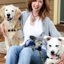 Author and TV personality Susannah Charleson with her dogs