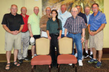 Two chairs were left empty to recognize brothers Pat Ross and Al Grundstrom who are dealing with health issues.