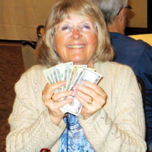 Trudi Peterson getting that natural “high” from her two Bingo wins