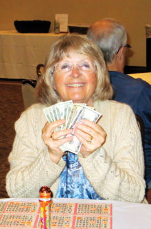 Trudi Peterson getting that natural “high” from her two Bingo wins