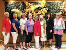 Robson Mah Jongg Cruisers, left to right: Raynelle Perkins, Sherry Light, Barbara Warren, Bonnie West, Renee Claytor, Wilna Neill, Carol Stoltz and Mary Metrolis