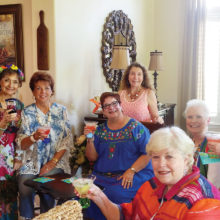 Colorful attire was worn by the LOLs: Sally Baggott, Peggy Crandall, Mary Ann Carroll, Gayle Coe, Judy Ondina, Glenda Brown, Carol Cieslik and Joan Krause.