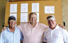 Left to right: Glenn Headley, MGA Vice President and Captain of the Blue Team; David Thatcher, Wildhorse Golf Club Head Golf Professional; and Joe Cooper, MGA President and Captain of the White Team.