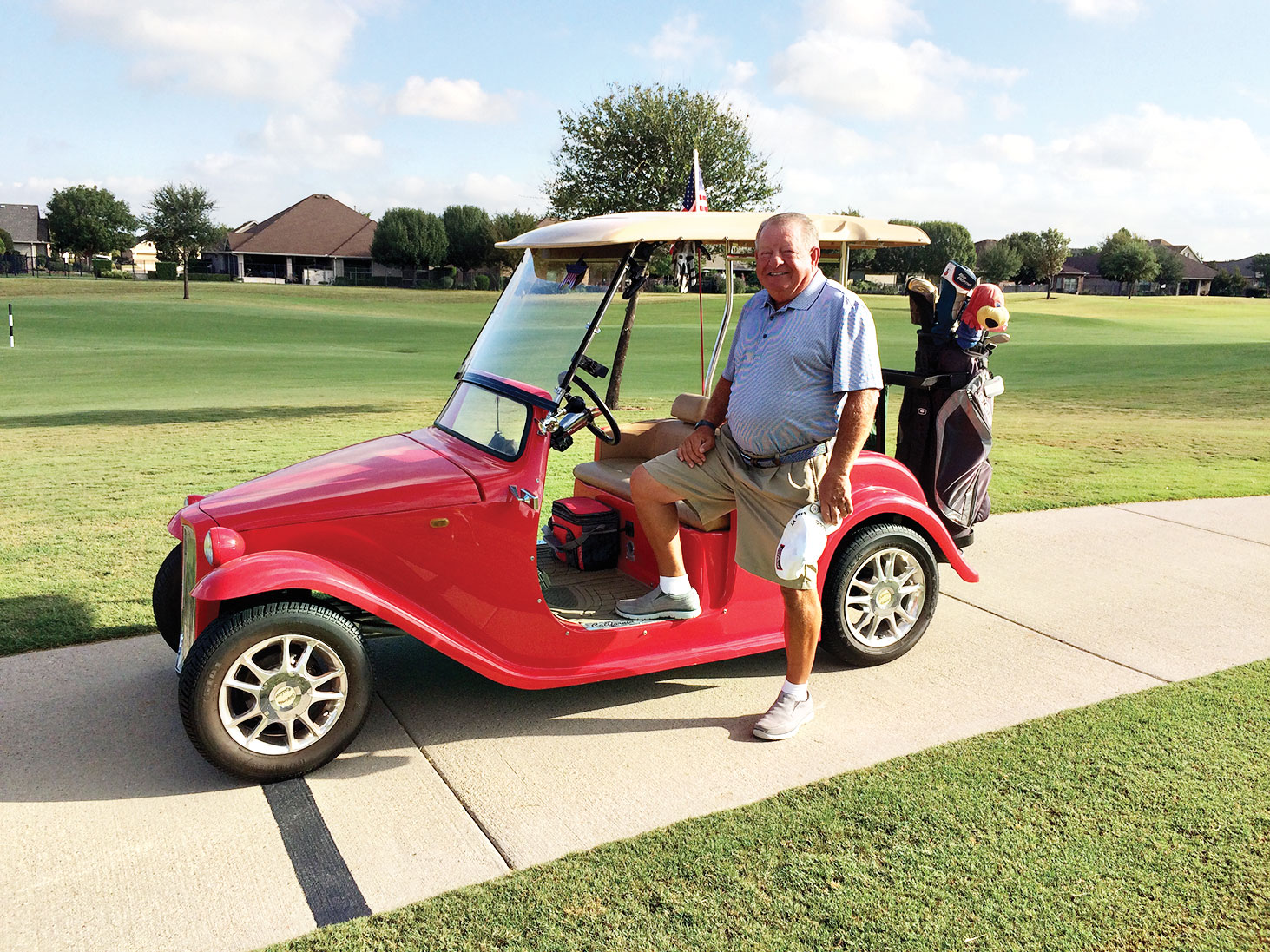 Denny with his California Classic ’32 Ford Roadster golf cart