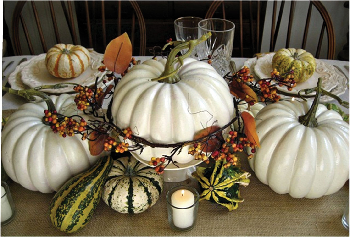 A Thanksgiving themed tablescape