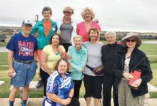 Steadfast walkers defy the recent spate of thunderstorms.